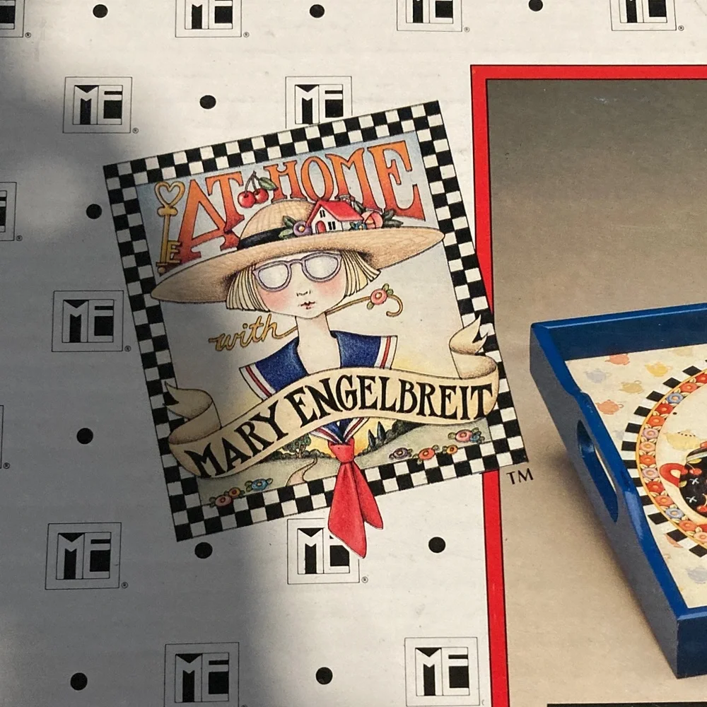 Mary Engelbreit serving tray with colorful teapots. - Picture 7 of 8